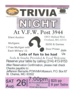 POW-MIA Trivia Night @ BINGO HALL